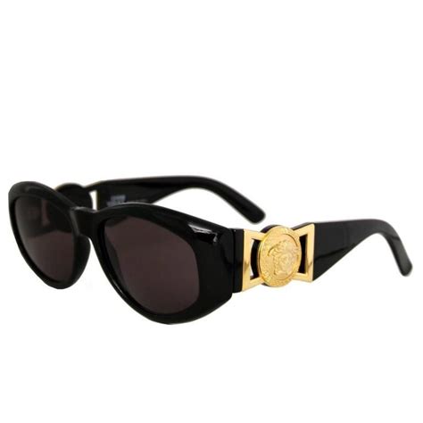 black Versace sunglasses gold inside